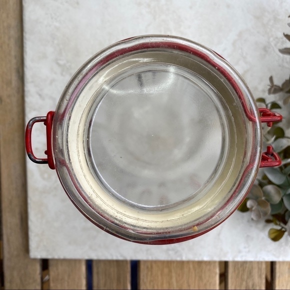 Vintage Christmas holly duck glass canister w lid - Picture 3 of 11